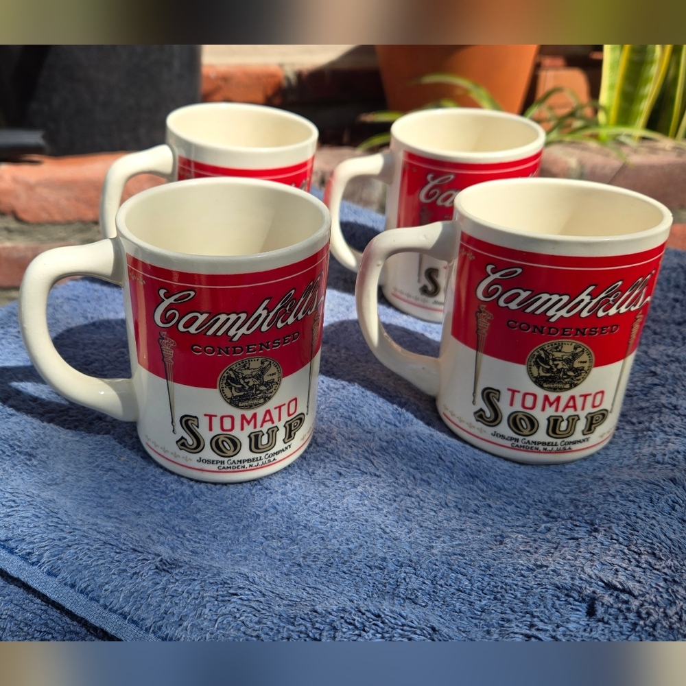 Campbell's Red Tomato Soup Ceramic Mugs - Set of 4 - Picture 6 of 12